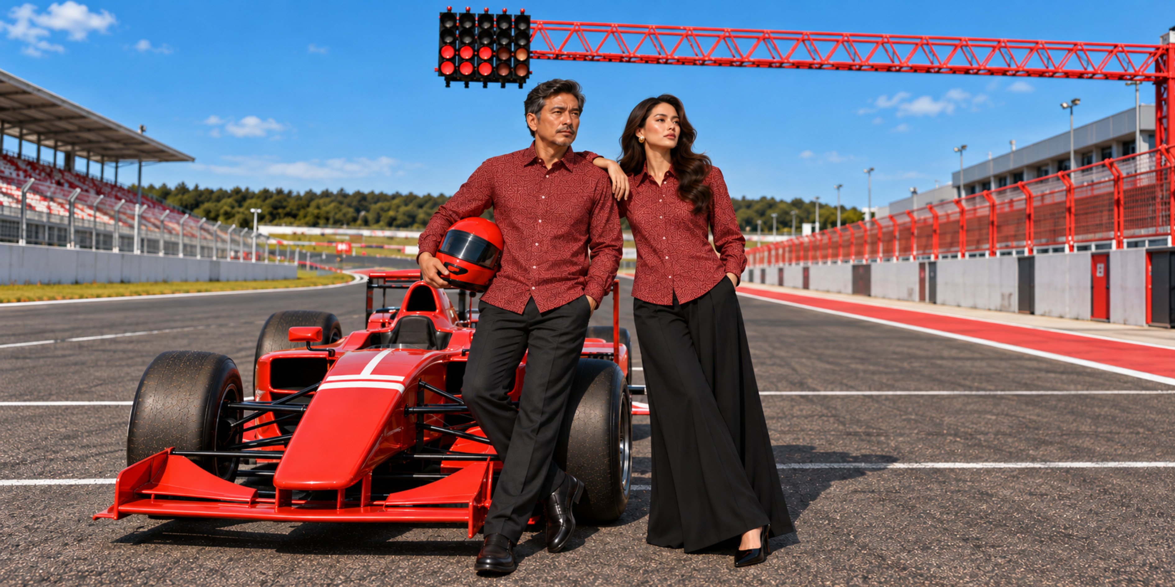 Custom batik merchandise inspired by Bahrain circuit logo design