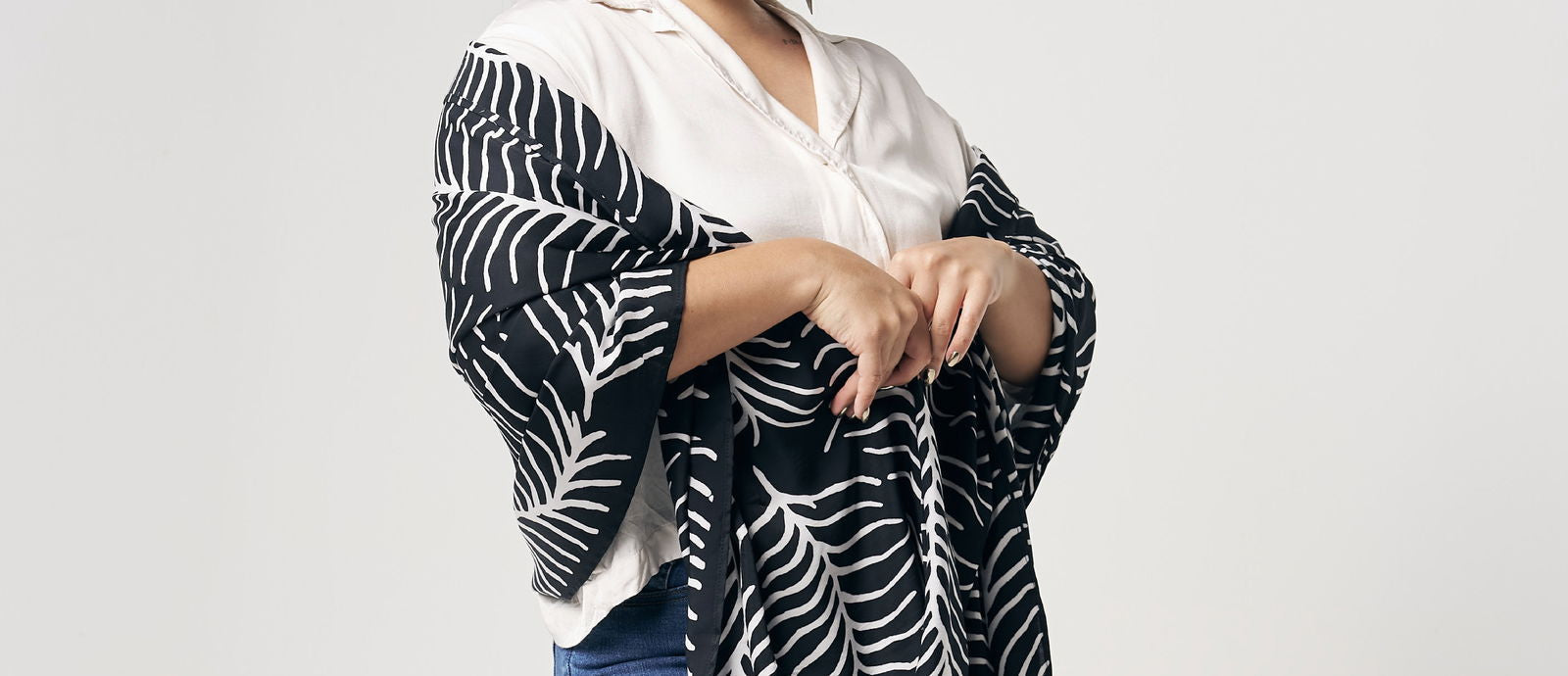 Batik scarf styling as a finishing piece for a smart casual outfit