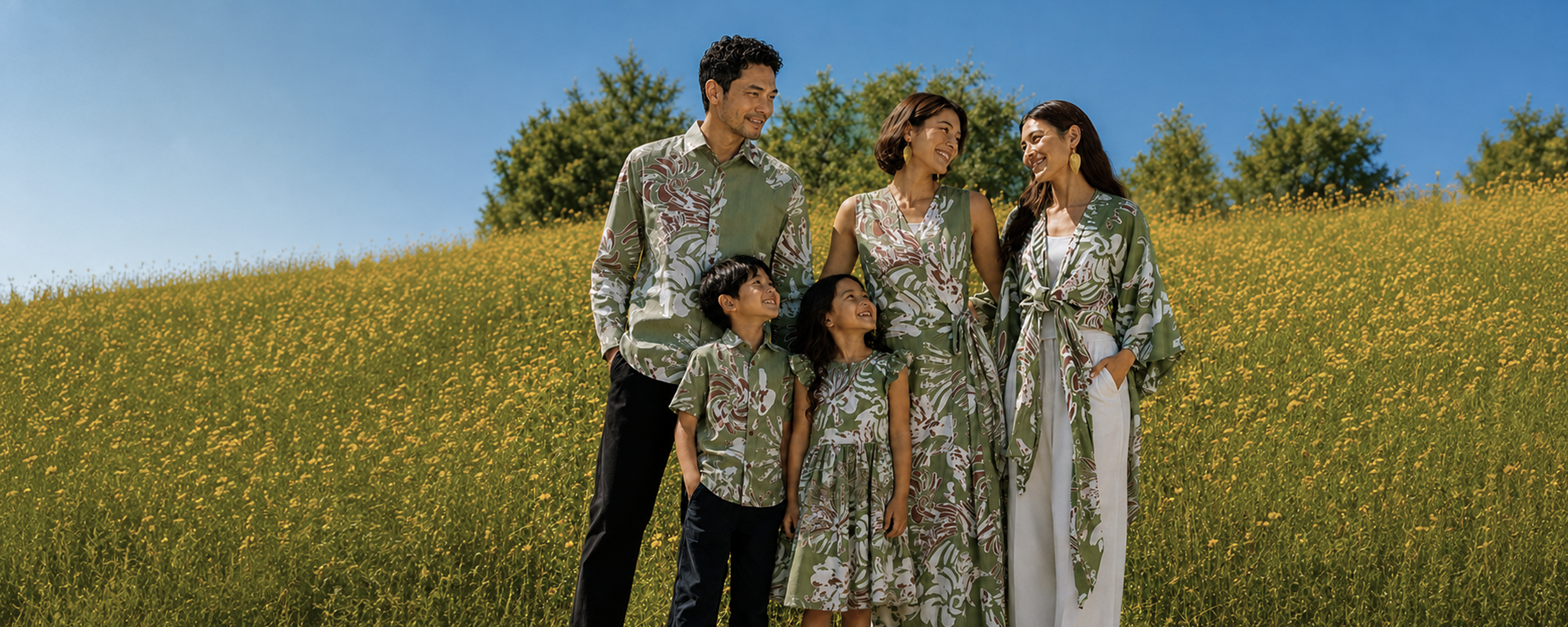 Family in Moss Reef outside