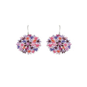 Pair of floral earrings on a white background