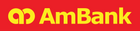AmBank logo in yellow on a red background
