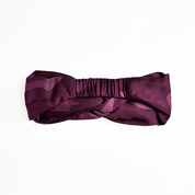 Plum Rimba Batik Headband back view – elastic handmade batik headband