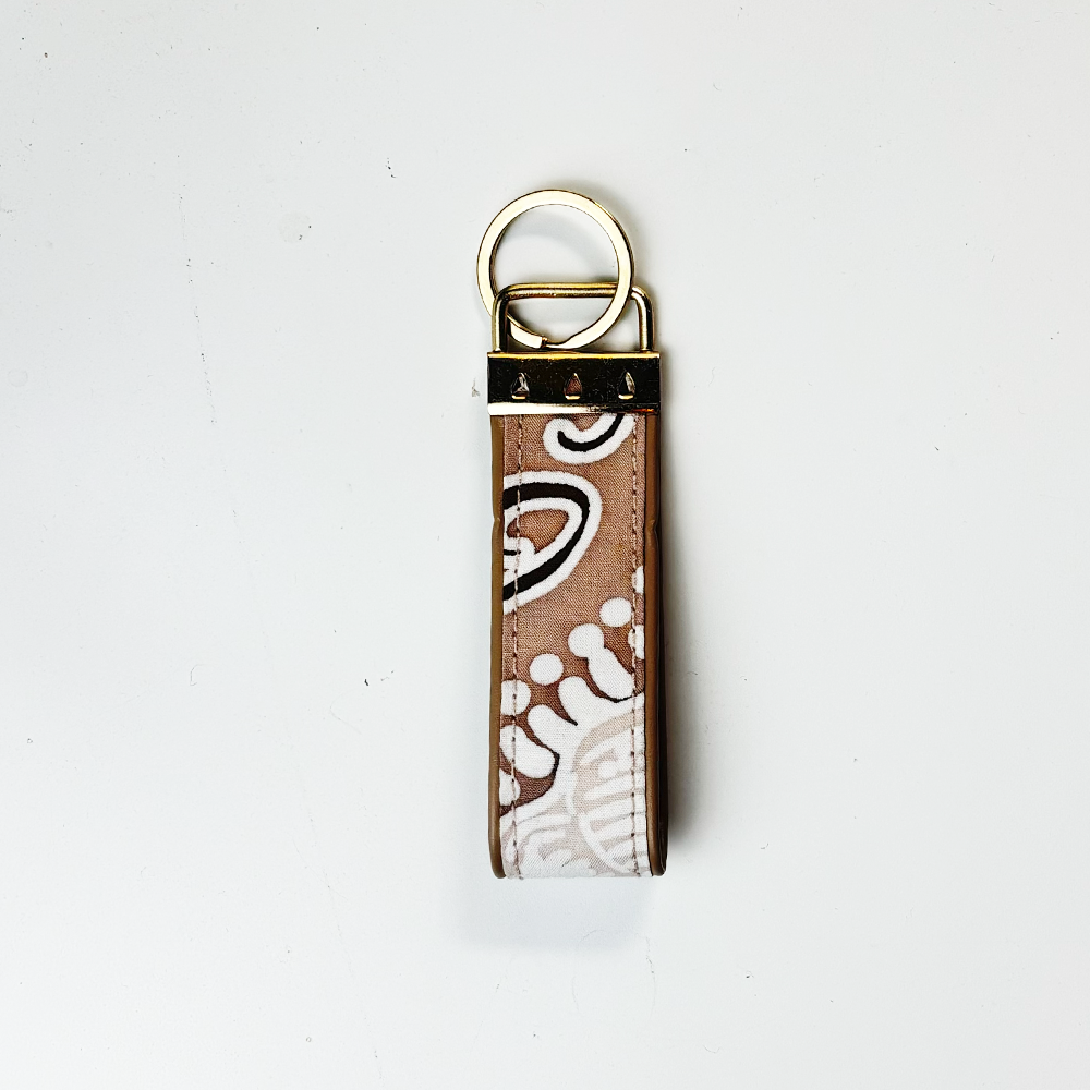 Keychain with tribal design on a white background