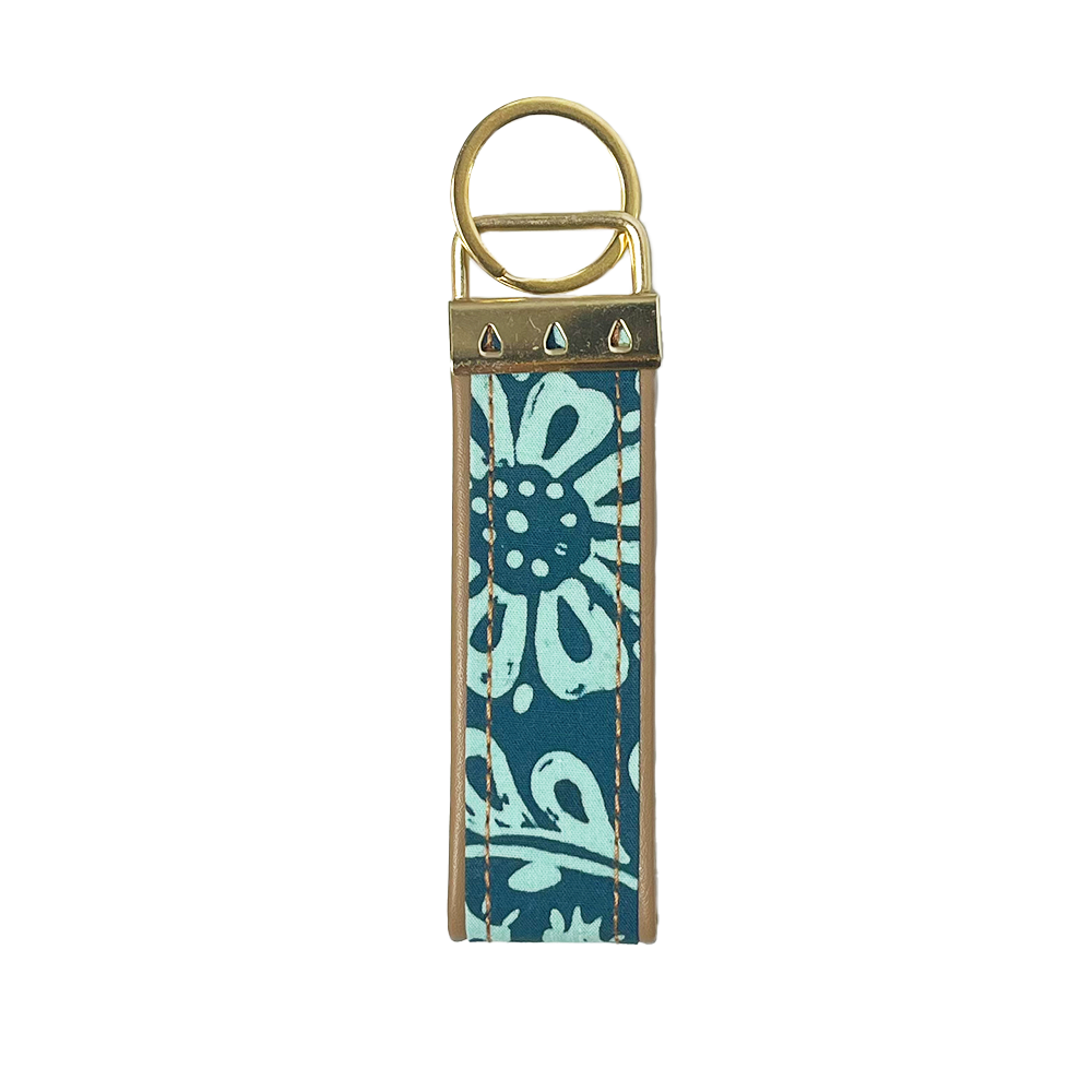 Batik Key Fob - Teal Ukir - Batik Boutique