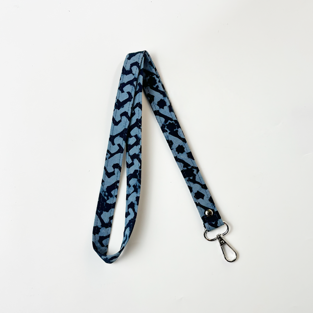 Batik Lanyard - Midnight Arabesque show folded in half 