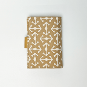 Batik + Leather Passport Cover - Latte Kompas - Batik Boutique