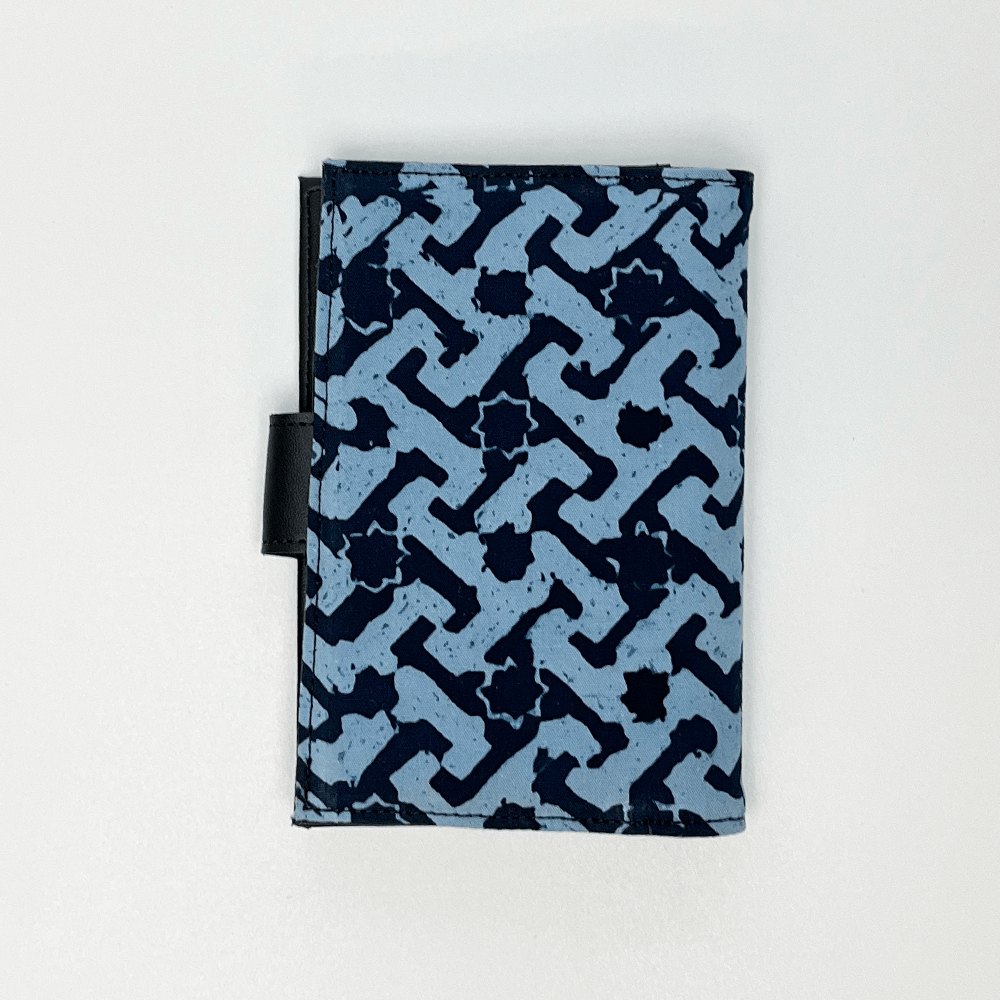 Batik + Leather Passport Cover - Midnight Arabesque - Batik Boutique