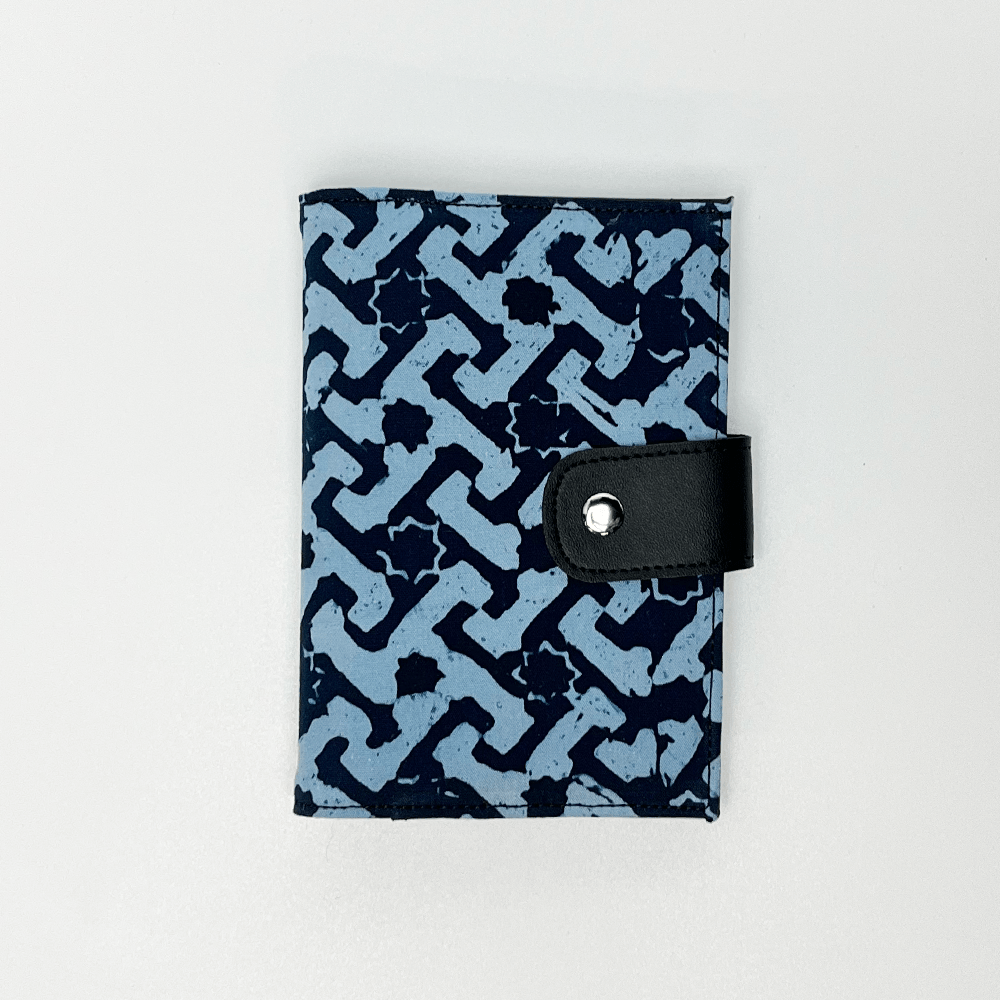 Batik + Leather Passport Cover - Midnight Arabesque - Batik Boutique