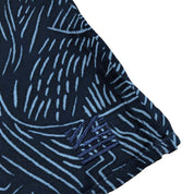 Batik Neck Tie & Pocket Square (Silk Cotton) - Navy Driftwood