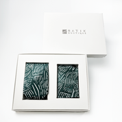 Batik Neck Tie & Pocket Square (Silk Cotton) - Teal Driftwood - Batik Boutique