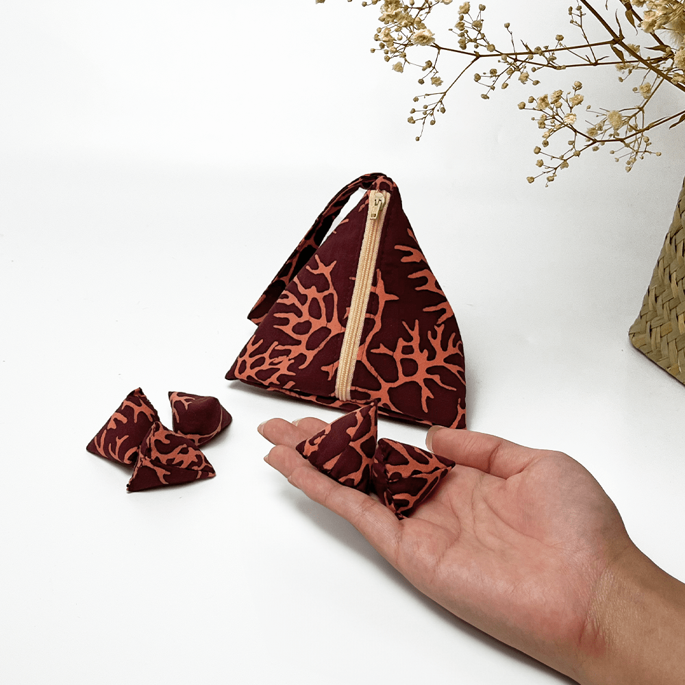 Batu Seremban - Maroon Coral - Batik Boutique