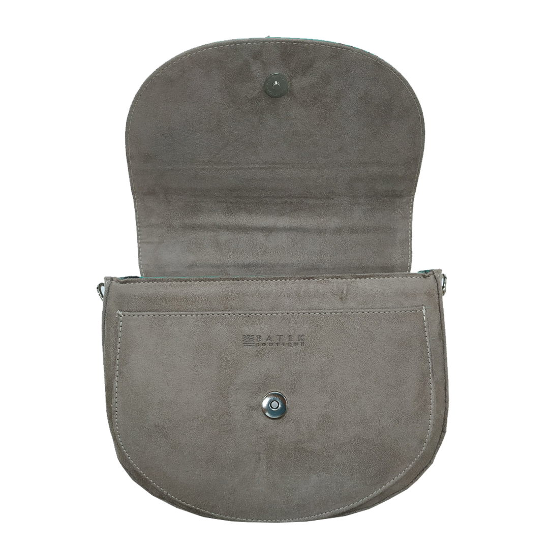 Crescent Sling Bag - Teal Sawit - Batik Boutique
