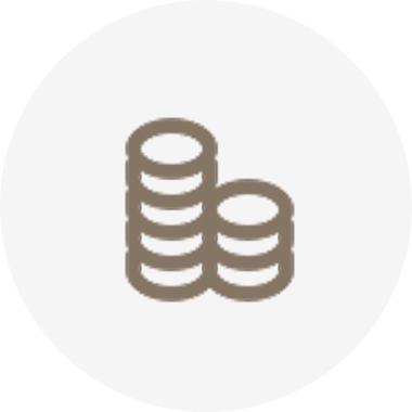 Stack of coins icon on a beige background