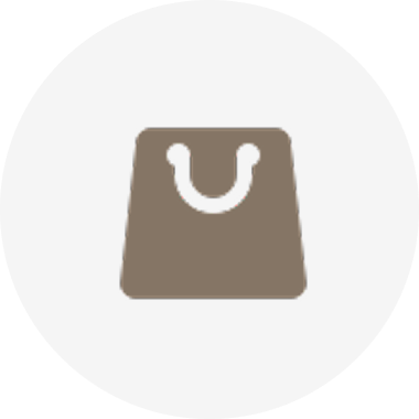 Brown shopping bag icon on a white background