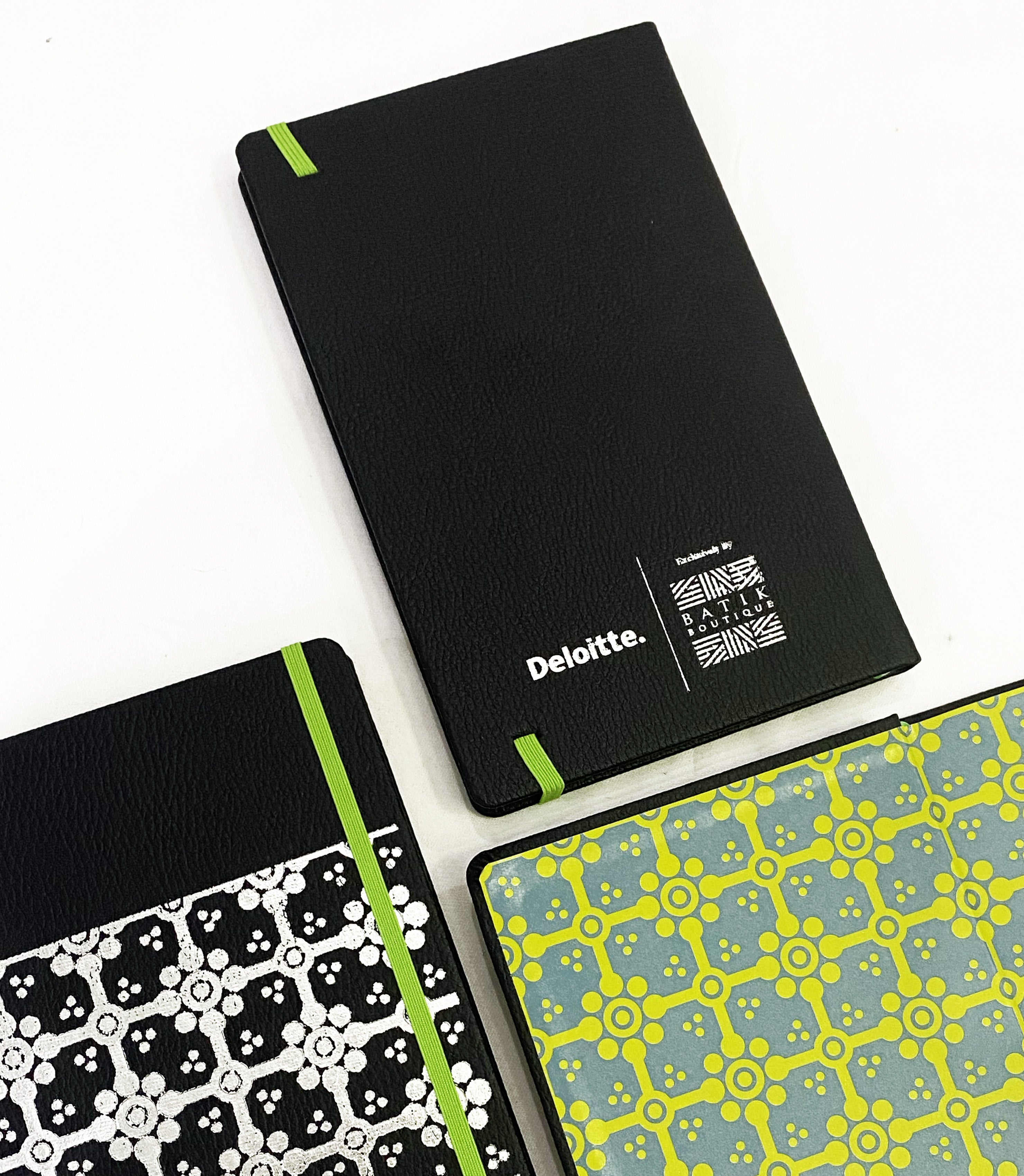 Branded Deloitte and Batik Boutique notebook set for corporate gifting