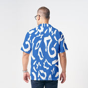 back vie of the blue rimba batik shirt 