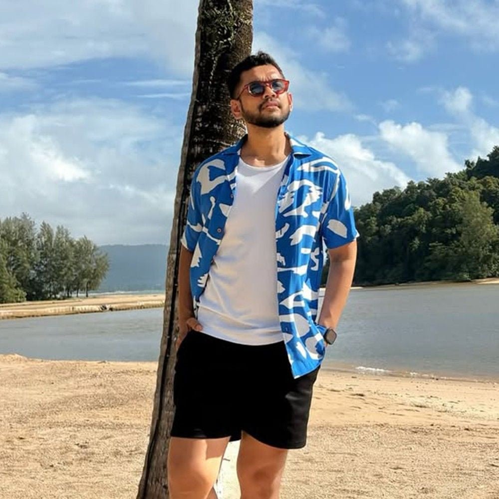 Blue rimba Batik men's shirt 