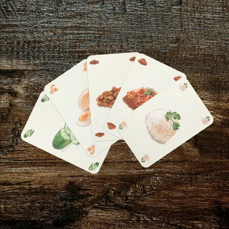 Nasi lemak the game cards being shown 